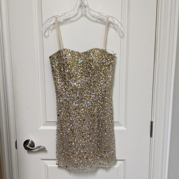 Sherri Hill Cocktail Sequinned Dress w/ Removable Skirt -  Style #2308 - Picture 4 of 6